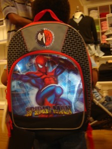 The backpack was almost as big as Michael!