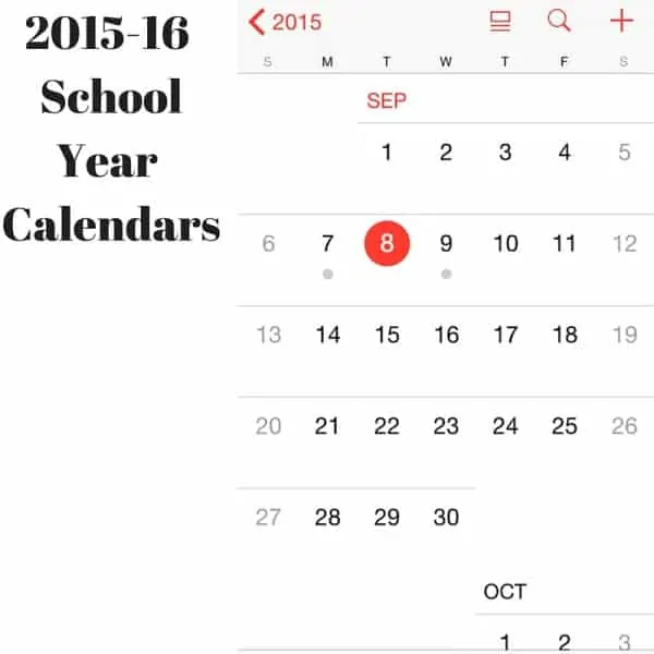 2015-16 School Year Calendars