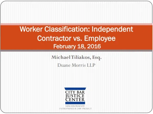 worker classification independent contractor vs employee