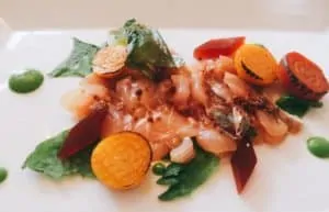 Sashimi appetizer at Annisa Restaurant NYC