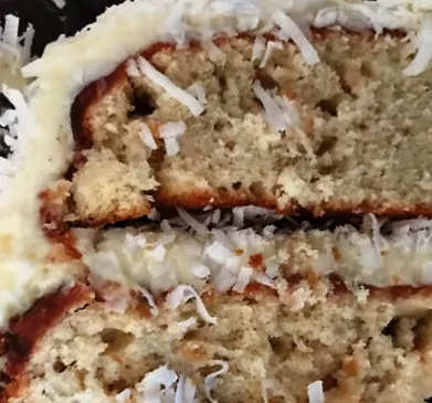 golden girls cafe betty white cake - coconut flaked cake