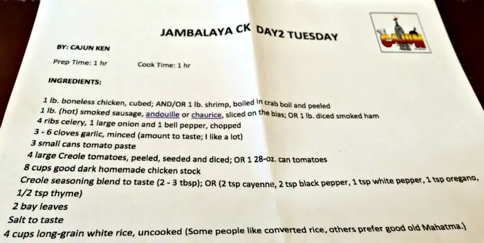 easy jambalaya ingredients