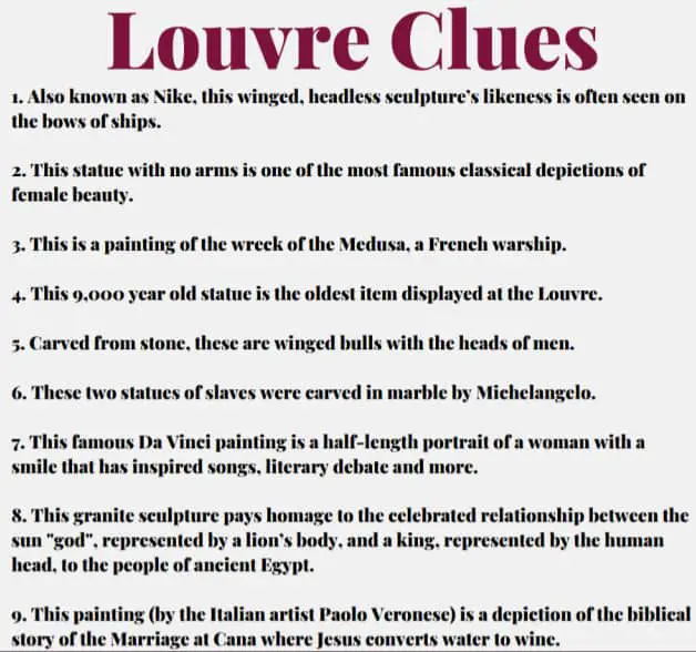louvre museum scavenger hunt worksheet pdf