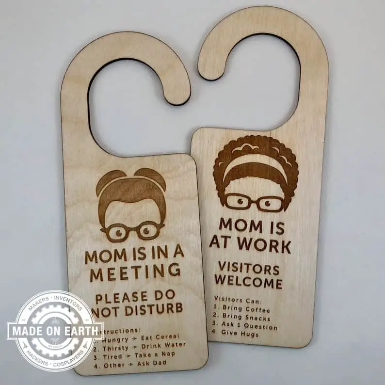 Productive Day Routine Tools - do not disturb mom in a meeting door hanger