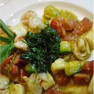 Shrimp and Gnocchi Recipe With Zucchini and Tomatoes in a Basil Sauce