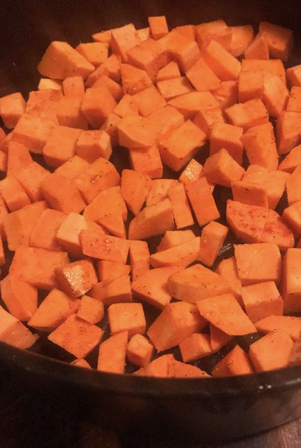 air fryer sweet potato chunks