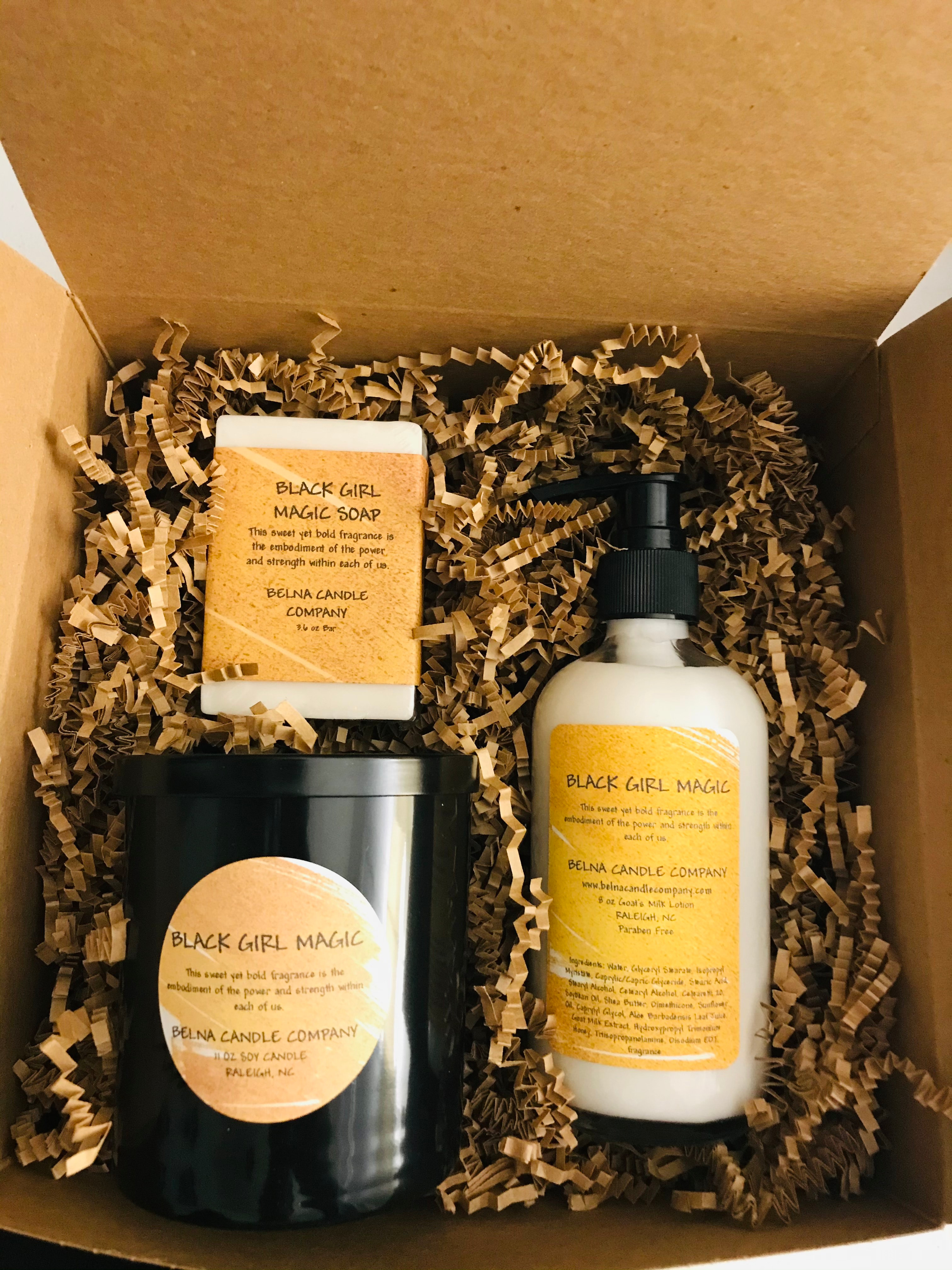 belna candle's black girl magic gift set