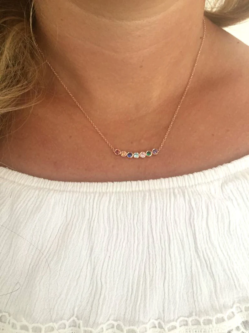 Family birthstone necklace,