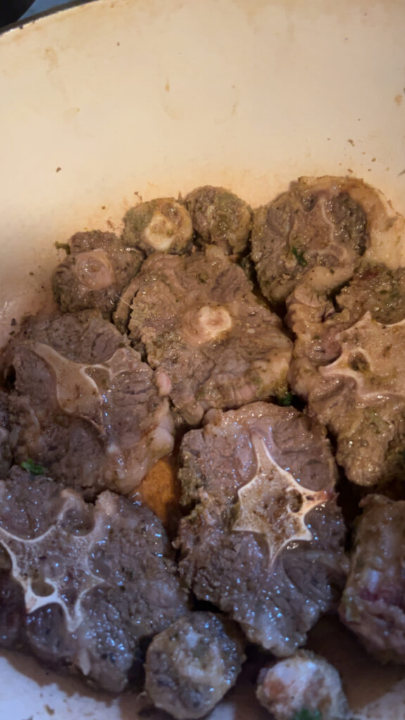 oxtails being cooked